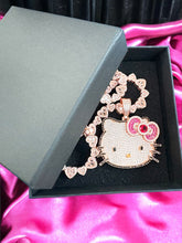 Load image into Gallery viewer, Hello Kitty Rose Heart Necklace (18”)