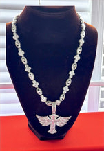 Load image into Gallery viewer, Wings of Faith Cross + Infinity Eye Link Chain (18”)