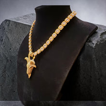 Load image into Gallery viewer, Iced Goat Head Pendant Gold and White Gold Tennis Chain Hip Hop Necklace for Men and Women Birthday or Anniversary Gift