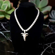Load image into Gallery viewer, Iced Goat Head Pendant Gold and White Gold Tennis Chain Hip Hop Necklace for Men and Women Birthday or Anniversary Gift