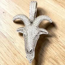 Load image into Gallery viewer, Iced Goat Head Pendant Gold and White Gold Tennis Chain Hip Hop Necklace for Men and Women Birthday or Anniversary Gift