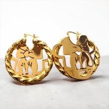 Load image into Gallery viewer, Minnie Mouse Gold Shiny Hoop Earrings Gift for Women Girls Birthday