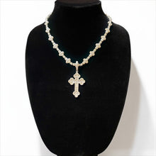 Load image into Gallery viewer, Silver Cross Necklace Iced Bling Cross Pendant Chain Gift for Men and Women
