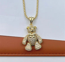 Load image into Gallery viewer, Multicolor Bear Love Heart Ziron Red Skirt Blue Skirt Bear Pendant
