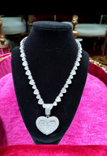 Load image into Gallery viewer, Iced Heart Locket Treasure Necklace
