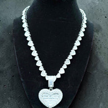 Load image into Gallery viewer, Iced Heart Locket Treasure Necklace
