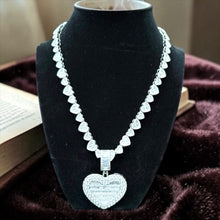 Load image into Gallery viewer, Iced Heart Locket Treasure Necklace
