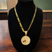 Load image into Gallery viewer, Iced GOAT Medallion Pendant with Rope or Figaro Chain Gift for Him
