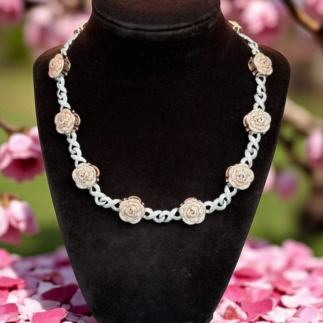 Rose Blossom Iced Link (18”)