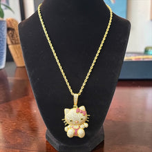 Load image into Gallery viewer, Hello Kitty Iced Gold or Silver Necklace Pendant Birthday Gift for Her
