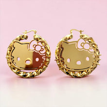 Load image into Gallery viewer, Hello Kitty Hoop Earrings Gold Layered Stainless Steel Birthday Gift for Women Girls
