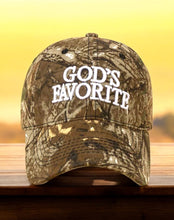 Load image into Gallery viewer, God’s Favorite Camo Hat – White Embroidery
