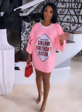 Load image into Gallery viewer, Drunk Birthday Shirt Dress
